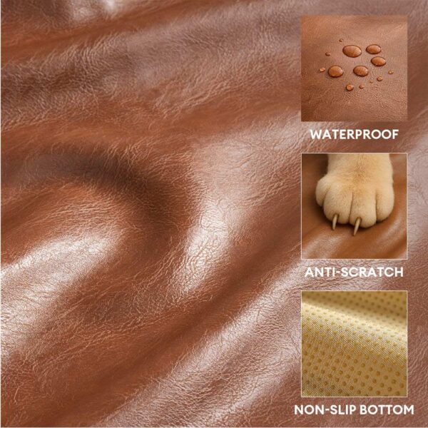 Luxury Faux Leather Waterproof Removable Dog Sofa Bed - Image 3