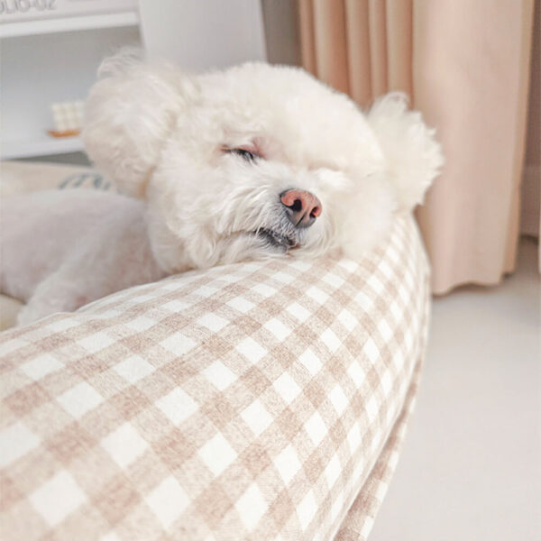 Canvas Coral Fleece Waterproof Full Surround Support Dog & Cat Bed - Image 5
