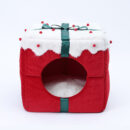 Christmas Gift Box Warm Sleeping Semi-Enclosed Cave Dog & Cat Bed