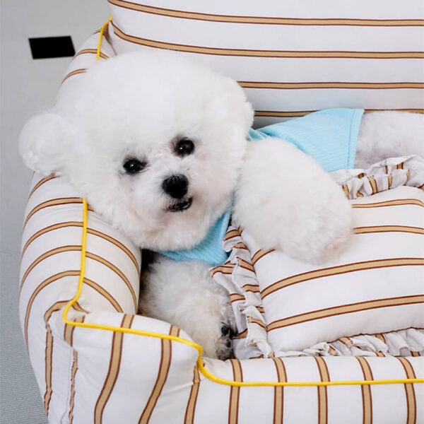 Cotton Full-Surround Dog & Cat Sofa Bed with Pillow - Image 8
