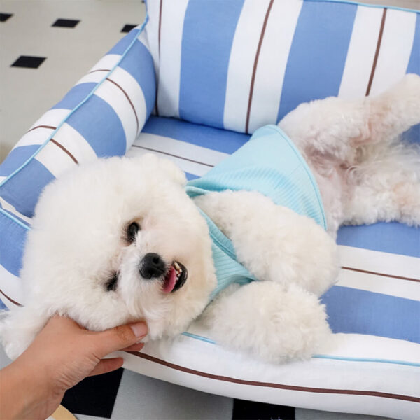 Cotton Full-Surround Dog & Cat Sofa Bed with Pillow - Image 9