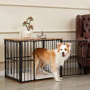 Indoor Wooden Dog Crate Furniture Multifunctional Table With Double Doors