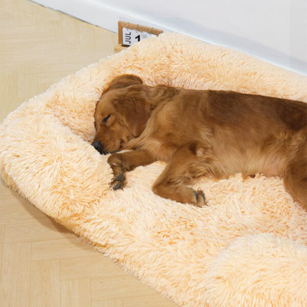 Long Plush - Square Surround Support Deep Sleep Dog Bed - Image 6