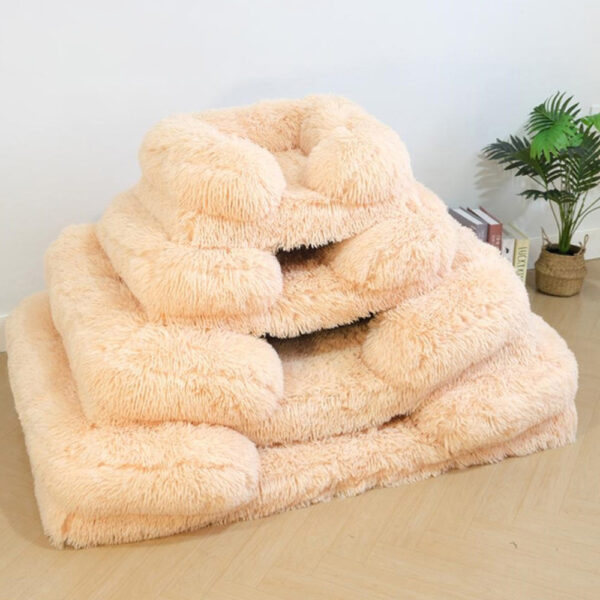 Long Plush - Square Surround Support Deep Sleep Dog Bed - Image 7