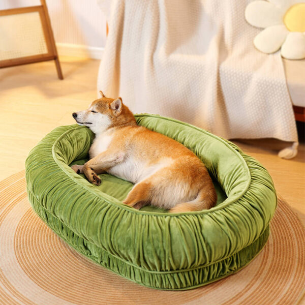 Oval Orthopedic Support Cozy Sleeping Detachable Dog & Cat Bed - Image 10