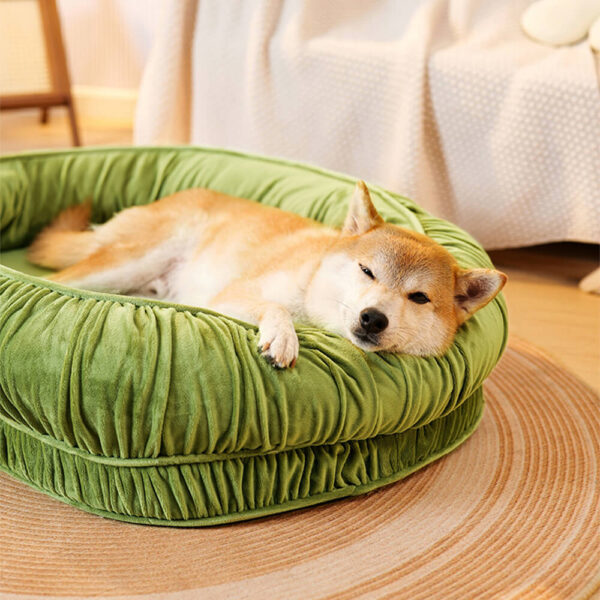 Oval Orthopedic Support Cozy Sleeping Detachable Dog & Cat Bed - Image 3