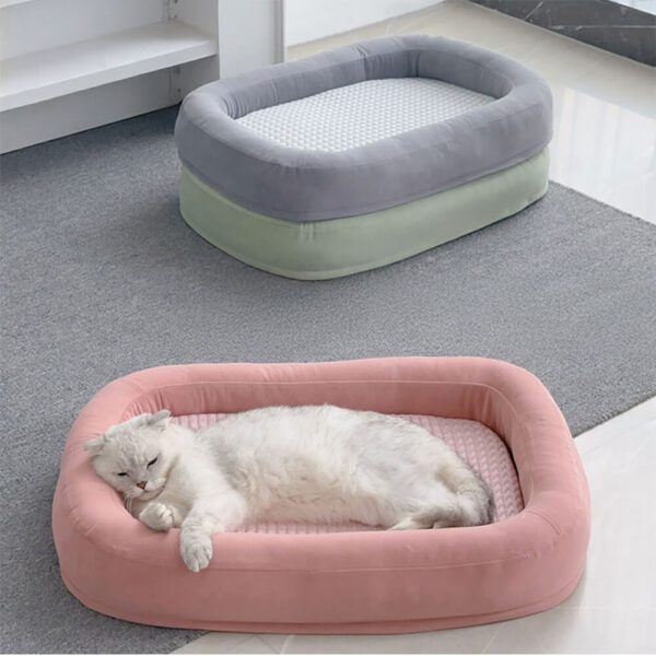 Soft Cooling Reversible Washable All-Season Oval Dog Bed - Image 2