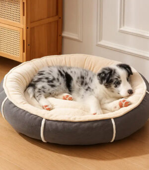 Ultra Plush Corduroy Anti-Anxiety Donut Dog Bed