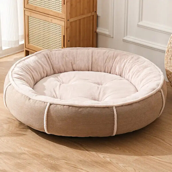 Ultra Plush Corduroy Anti-Anxiety Donut Dog Bed - Image 9