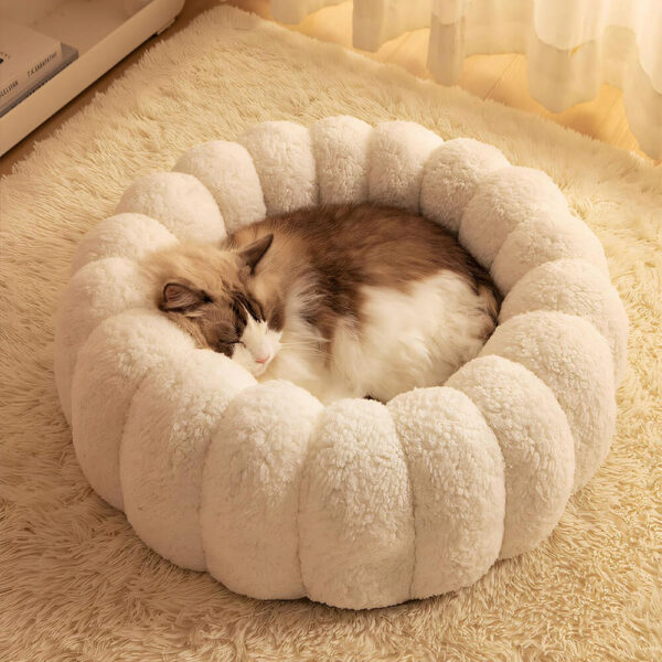 Warm Skin-Friendly Full Support Multi-Purpose Semi-Enclosed Cat Bed - Image 10