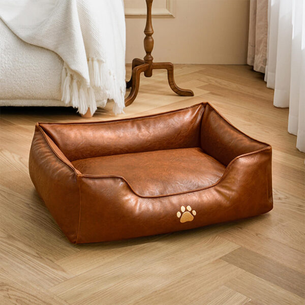 Luxury Faux Leather Waterproof Removable Dog Sofa Bed - Image 10