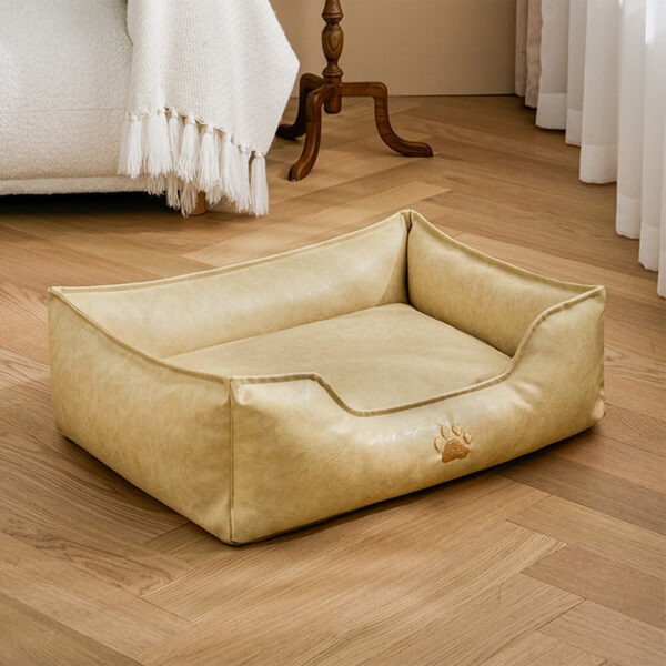 Luxury Faux Leather Waterproof Removable Dog Sofa Bed - Image 19