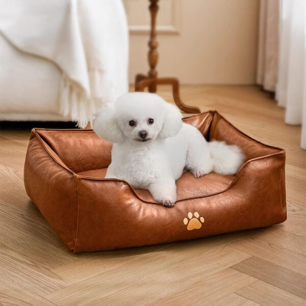 Luxury Faux Leather Waterproof Removable Dog Sofa Bed - Image 8