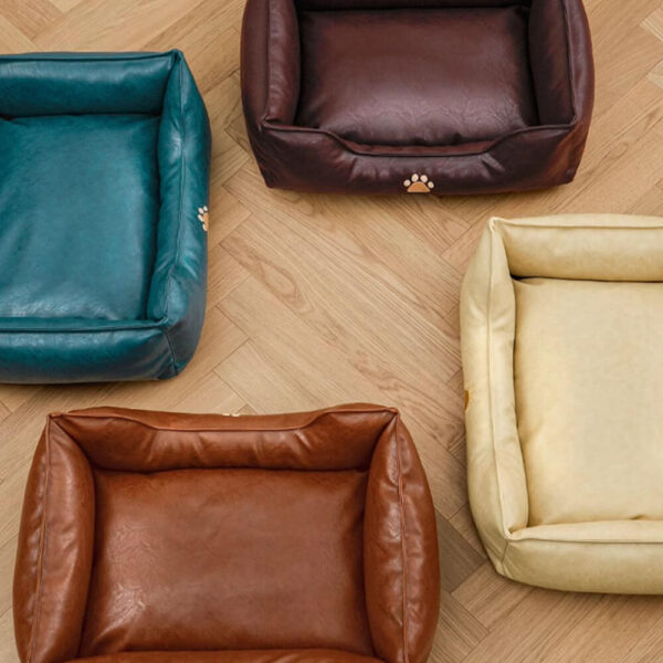 Luxury Faux Leather Waterproof Removable Dog Sofa Bed - Image 4