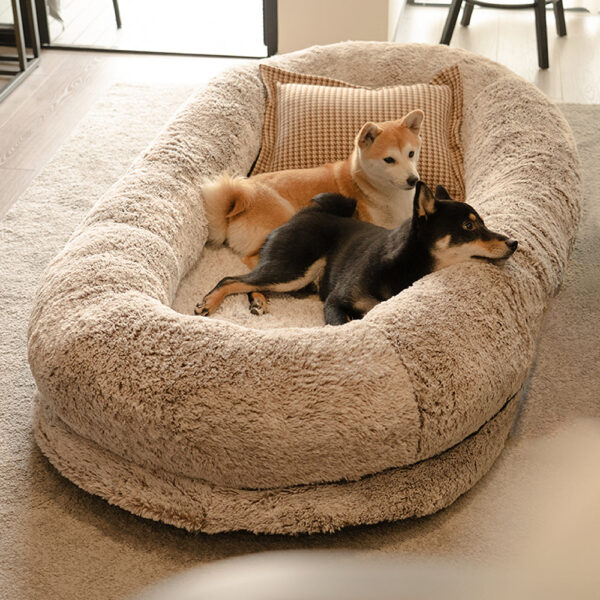 Plush Fluffy Large Orthopedic Human-Dog Bolster Bed - Image 18