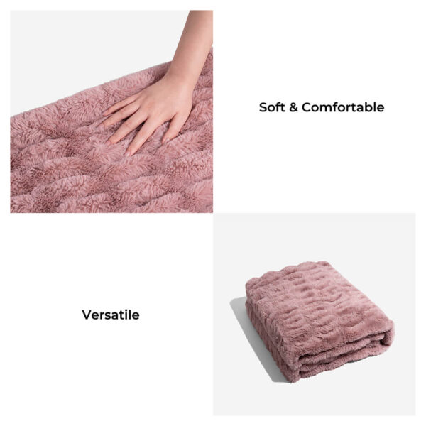 Super Soft Faux Fur & Velvet Luxury Pet Throw Blanket Human Blanket - Image 5