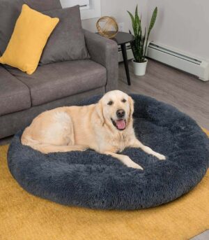 Fuzzy Round Fluffy Dog Bed