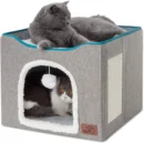 Wholesale Manufacturer Functional Foldable Cat Bed House with Scratch