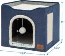 Wholesale Manufacturer Functional Foldable Cat Bed House with Scratch