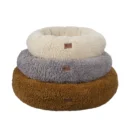 Wholesale Manufacturer Soft Luxury Fleece Plush Pet Cushion Round Cat Dog Bed