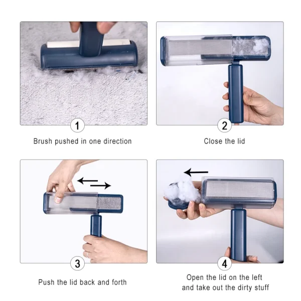 Manufacturer Wholesale  2 in 1 Remove Hair Brush Clothes Cleaning Pets Dog Hair Remover Roller Lint Sticking Roller - Image 6