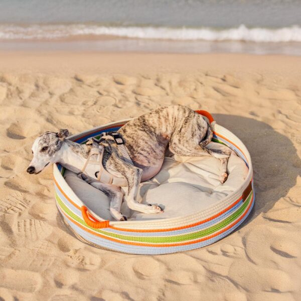 Handcrafted Stripe Calming Pet Bed - Timeless Nest - Image 9