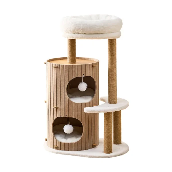 Wholesale Small Apartment Cat Tree Winter Warm Nest and Double-Layer Jumping Platform Integrated Household Felt Bucket for Cats - Image 5
