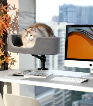 Wholesale Height Adjustable Eco-Friendly Cat Bed for Desk 360° Rotating Perfect Desk Pet Nest Cat Bed Comfortable Pet Bed