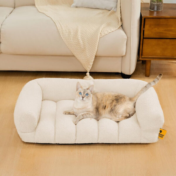 Large Soft Supportive Headrest Orthopedic Cat Bolster Bed - Cloudy Napper - Image 2