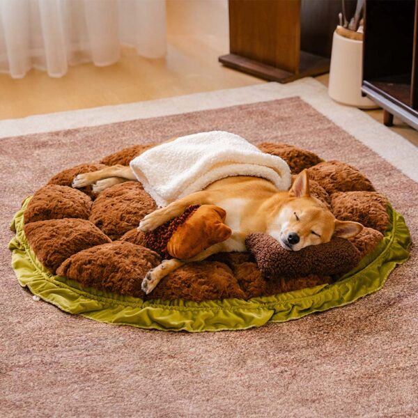 Nature-Inspired Adjustable Calming Dog Bed - Plush Nest - Image 8