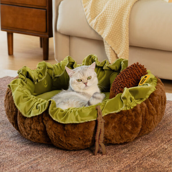 Nature-Inspired Adjustable Calming Dog Bed - Plush Nest - Image 5