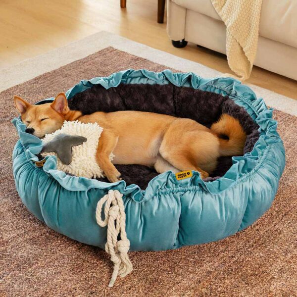 Nature-Inspired Adjustable Calming Dog Bed - Plush Nest - Image 2