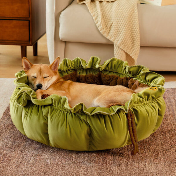 Nature-Inspired Adjustable Calming Dog Bed - Plush Nest - Image 3