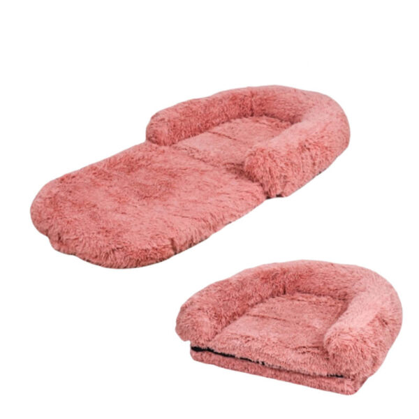 Plush Fluffy Large Orthopedic Human-Dog Bolster Bed - Image 35