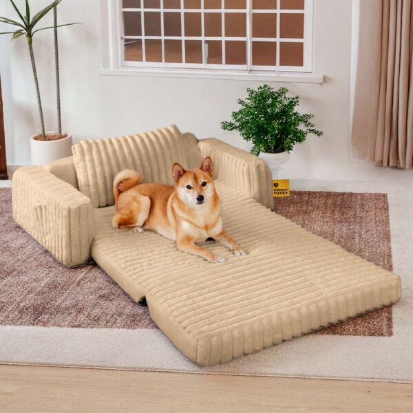 Plush Fluffy Large Orthopedic Human-Dog Bolster Bed - Image 9