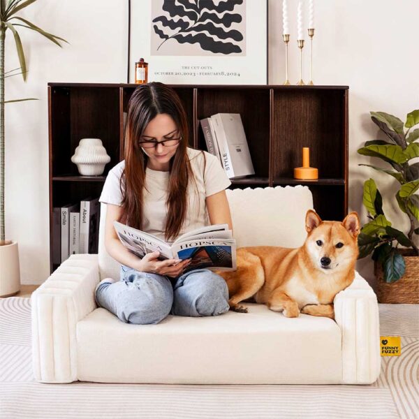 Plush Fluffy Large Orthopedic Human-Dog Bolster Bed - Image 6