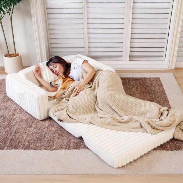 Plush Fluffy Large Orthopedic Human-Dog Bolster Bed - Image 7