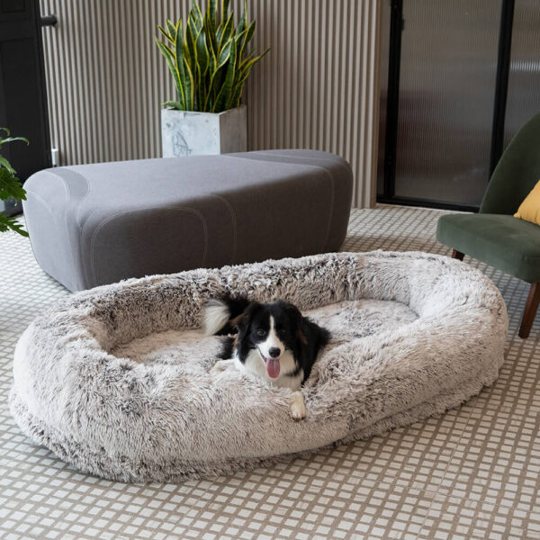 Plush Fluffy Large Orthopedic Human-Dog Bolster Bed - Image 17