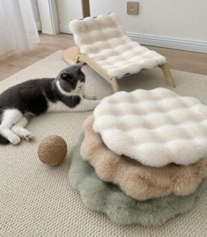 Soft Plush Warm Pet Sleeping Pad Round Dog Mat