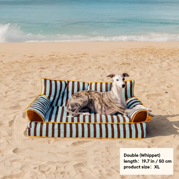 Stripe Waterproof Foldable Large Dog Sofa Bed - Sunny Siesta - Image 22