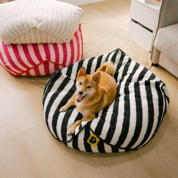 Trendy Striped Pattern Polygonal  Calming Bean Bag Dog Bed - Image 9