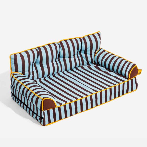 Stripe Waterproof Foldable Large Dog Sofa Bed - Sunny Siesta - Image 27