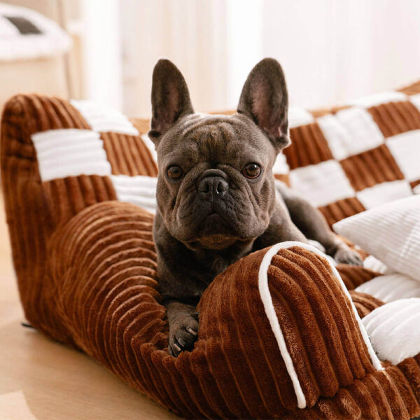 Vintage Chessboard Orthopedic Support Extra Large Dog Sofa Bed - King's Sofa - Image 4