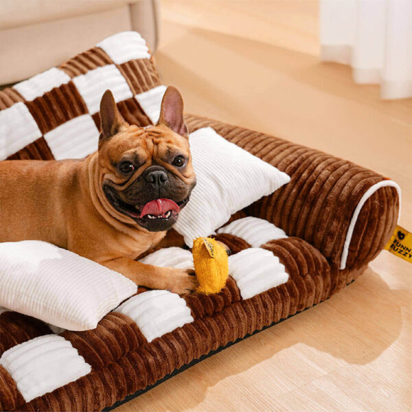 Vintage Chessboard Orthopedic Support Extra Large Dog Sofa Bed - King's Sofa - Image 5