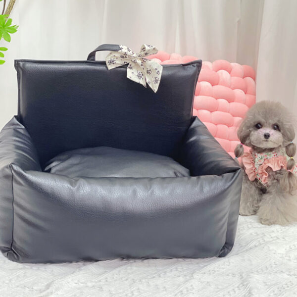 Vintage Floral Faux Leather Waterproof Anti-Scratch Puppy Dog Bed - Image 10
