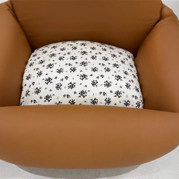 Vintage Floral Faux Leather Waterproof Anti-Scratch Puppy Dog Bed - Image 8