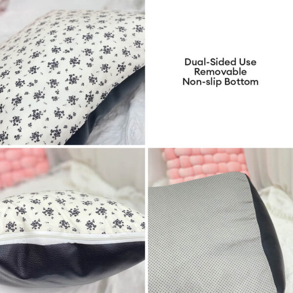 Vintage Floral Faux Leather Waterproof Anti-Scratch Puppy Dog Bed - Image 7