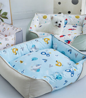 Cartoon Soft Neck Guard Dog Bed
