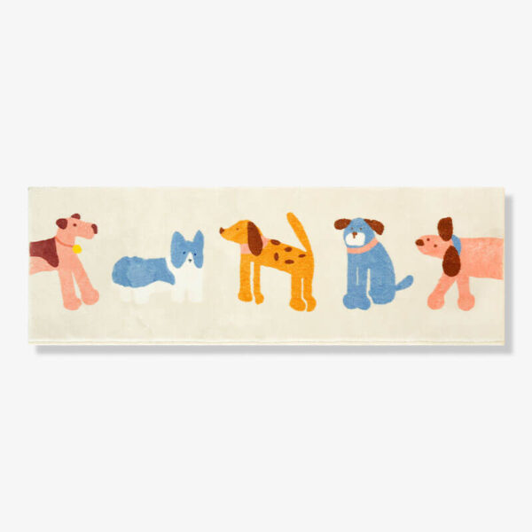 Adorable Cat & Dog Pattern Bedside Rug Pet Mat - Image 8