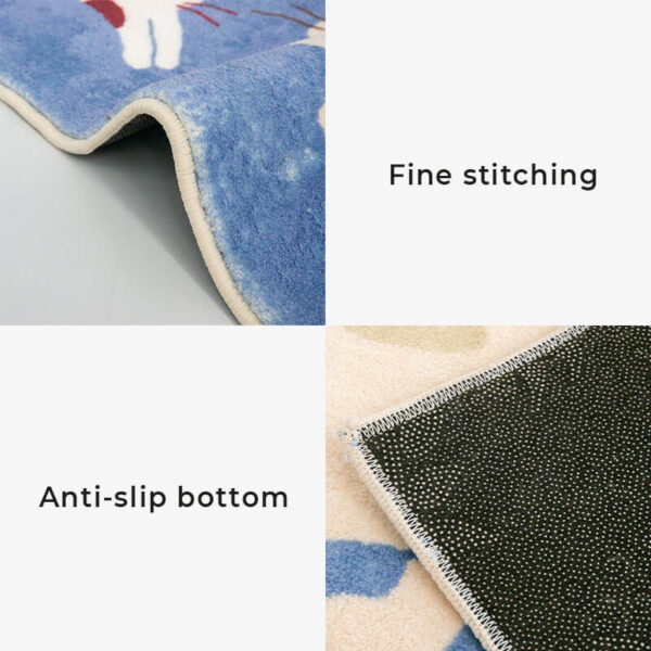 Adorable Cat & Dog Pattern Bedside Rug Pet Mat - Image 5